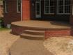 Cement Work: Patios - Brick porch with exposed aggregate deck,steps and sidewalk